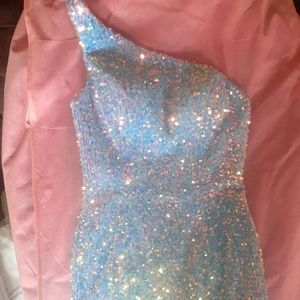 Sherri Hill Light blue sequin Homecoming dress Size 0 New style